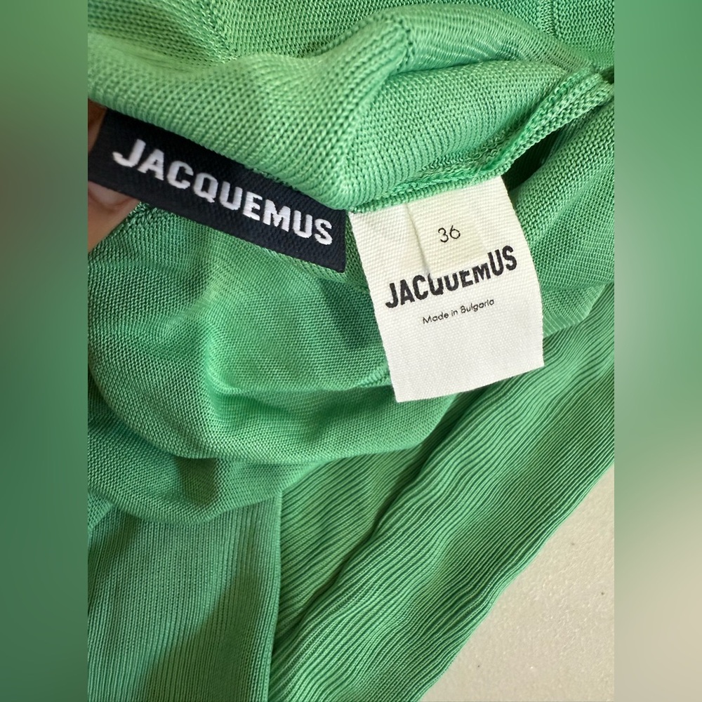 Jacquemus Mint Green Off-Shoulder Button-Front Maxi Dress - Picture 6 of 9
